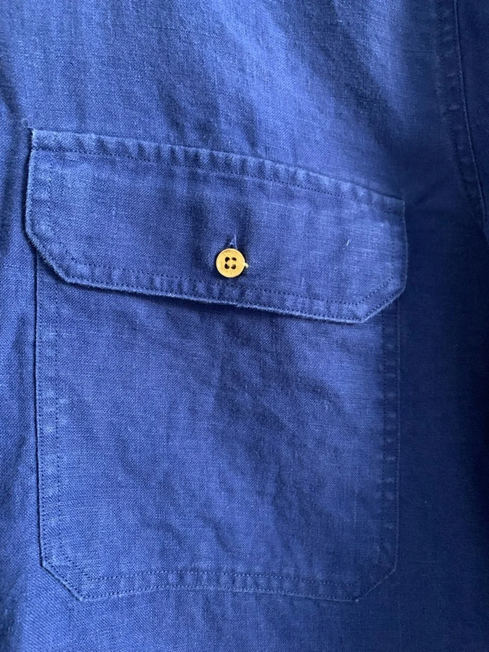 Lauren Ralph Lauren Deep Blue Casual Button-Down Shirt - Picture 4 of 12